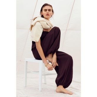 H&M Ruffle-trimmed bandeau jumpsuit in Dark Brown at Nordstrom, Size Xx-Small
