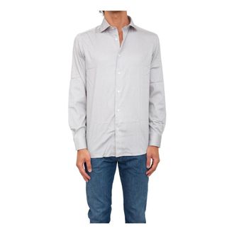 Emporio Armani Grijze Casual Overhemd - Heren - Casual Overhemden - Grijs - XL - Katoen - Overhemden