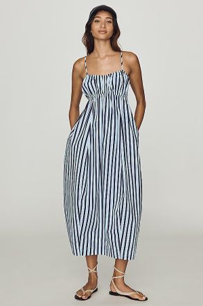 Anthropologie Maeve Cotton Barrel Midi Dress