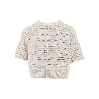 Emporio Armani Openworked knit top Woman S