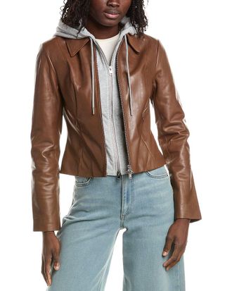 LaMarque Removable Bib Leather Jacket