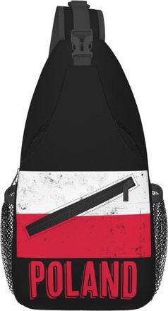Generic Polish Flag Poland Polska Flags Shoulder Bag Trendy Sling Bag Adjustable Backpack For Traveling Outdoors Runner