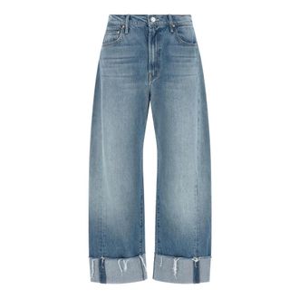 Mother Loose-fit Jeans, female, Blue, Size: W28 The Half-Pipe Ankle Cuff Fray Jeans