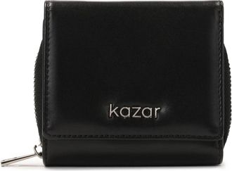 Kazar Compact leren portemonnee met sluiting - Dames - Portefeuilles - Zwart - ONE Size - Leer - Accessoires