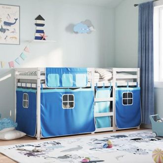 vidaXL Bunk Bed without Mattress Blue 90x200 cm Solid Wood Pine Vidaxl