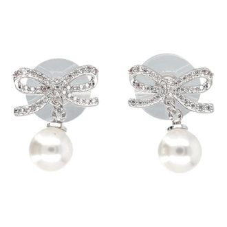 Self Portrait Earrings, female, Gray, Size: ONE SIZE Bow Pearl Earring