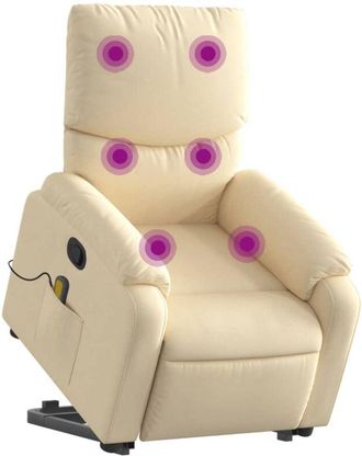 vidaXL Vidaxl - Silla De Masaje Reclinable De Pie De Tela Color Crema