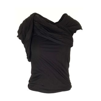 Rick Owens Draped Jersey Top - female - Rick Owens - Sleeveless Tops - Black - S - Tops
