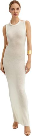 Aya Muse Aura Maxi Jurk - Dames - Maxi kleedjes - Beige - L - Wol - Kleedjes