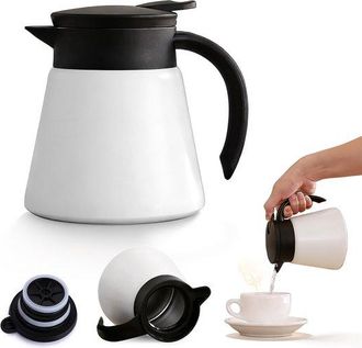 OEM Cafetera Isot&eacute;rmica De Acero Inoxidable 304, Cafetera Isot&eacute;rmica Ligera, Ideal Para Caf&eacute;, T&eacute;, Leche Y Otras Bebidas, 600 Ml, 10,5 X 10,5 X 13,5
