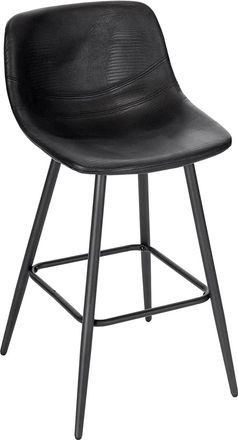 Woltu Woltu Sgabello Da Bar Con Schienale. Sgabello Alto Con Seduta Imbottita In Similpelle. Sedia Da Cucina Con Gambe Metalliche. Altezza Seduta 63cm. Nero
