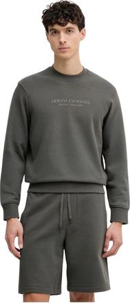 A|X Armani Exchange Crewneck Sweatshirt met Tone Logo - Heren - Sweatshirts - Groen - M - Katoen - Hoodies & sweatvesten