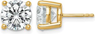 Diamond2Deal 14k Yellow Gold 6 ct Round Lab Grown Diamond Stud Earrings VS Clarity, G-H Color