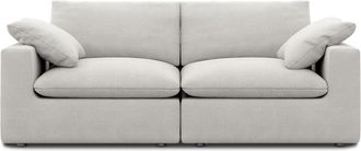 Castlery Customized Light Gray 3 Seater Sofa | Dawson by Castlery, Grey, Feather-Filled, Machine Washable Covers, Modular Build