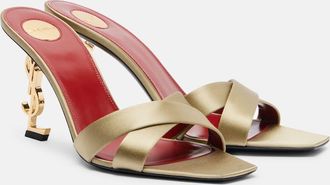 Saint Laurent Opyum 85 cr&ecirc;pe satin mules