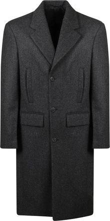 Prada Enkelrijige jas van wol - Heren - Mantel - Grijs - M - Wol - Jassen