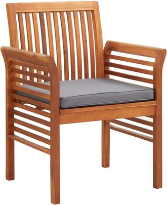 vidaXL Patio Dining Chairs with Cushions 4 pcs Solid Wood Acacia