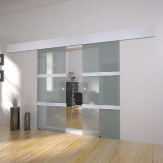 Berkfield Home Double Sliding Door Glass