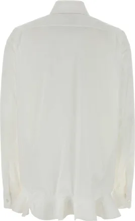 Moschino Womens White Stretch Poplin Shirt Fantasia Bianco Exterior: Cotton Elastane Camicie