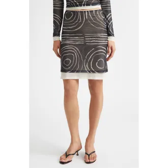 ECKHAUS LATTA Duet Double Layer Micromesh Skirt in Gesture at Nordstrom, Size Medium