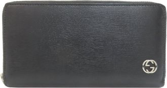Gucci Black Leather Long Wallet (Bi-Fold) (Pre-Owned)