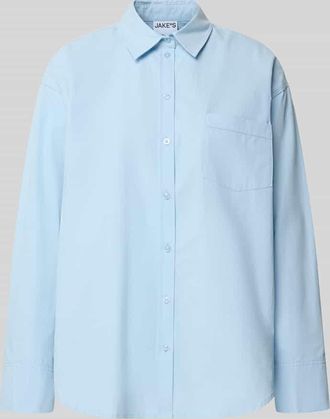 Jake*s Casual Relaxed Fit Bluse mit Brusttasche in Hellblau, Gr&ouml;&szlig;e 34