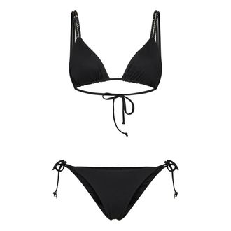 Fisico Bikinis, female, Black, Size: XS Elegant Black Crystal Bikini Swimwear
