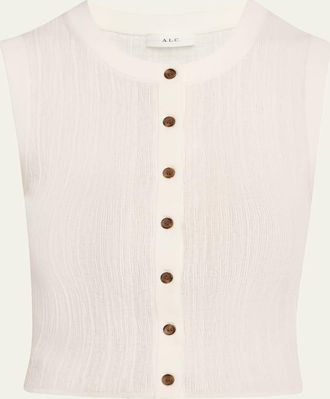 A.L.C. Lottie Button-Front Top