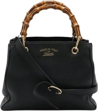 Gucci Pre-owned Vintage Bamboo Shoulder Bag - Dames - Vintage Handtas - Zwart - ONE Size - Leer - Vintage