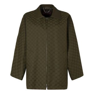 Gucci Light Jackets, female, Green, XS, GG Fabric Jacket