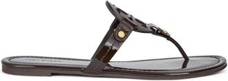 Tory Burch Miller Platte Teensandaal - Dames - Slippers - Bruin - 36 EU - Leer - Schoenen