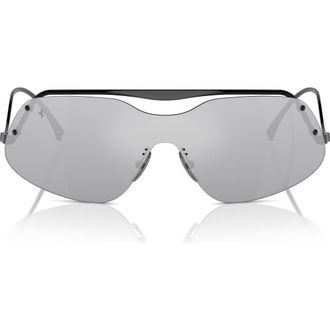 Ferrari 138mm Rectangular Sunglasses in Black /Mirror Silver at Nordstrom