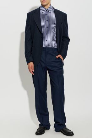 Etro Shirt With Stripe Pattern, Mens, Navy Blue