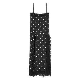 Sportmax Capo Polka-dot Zijden Jurk - Dames - Maxi kleedjes - Zwart - XS - Kleedjes
