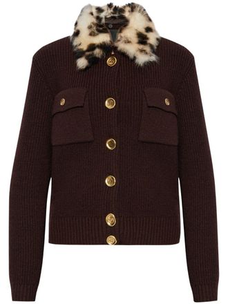 Givenchy Vest met bontkraag - Bruin