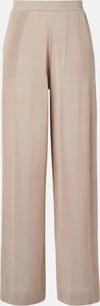 Alaia Ala&iuml;a Linen and silk wide-leg pants