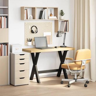 Berkfield Home Desk NOAIN X-Shaped Legs 120x50x75 cm Solid Wood Pine in Brown | Size: 120 x 50 x 75 cm