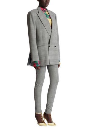 Balmain Oversized jacket in Prince of Wales jacquard in Black at Nordstrom, Size 36 Eu