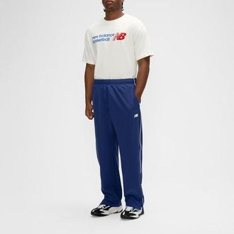 New Balance Uomo Basketball Woven Pant in Blu, Nylon Intrecciato, Taglia L