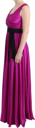 Dolce & Gabbana Womens Pink Silk Stretch Shift Long Dress