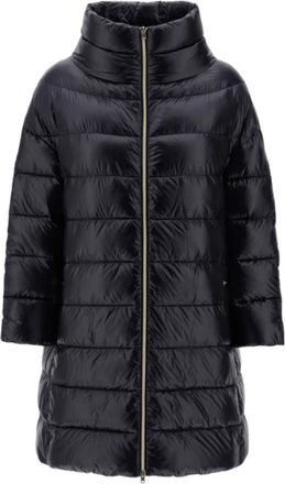 Herno Nylon Korte Donsjas - Dames - Gewatteerde jassen - Zwart - L - Nylon - Jassen
