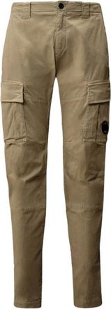 C.P. Company C.p. Company, Broeken, Heren, Beige, L, Katoen, Stretch Sateen Ergonomic Lens Cargo Broek