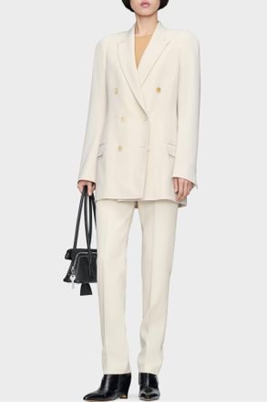 Maison Margiela Double-breasted Wool Blazer, Womens, Cream