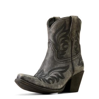 Ariat Womens Chandler X Toe Western Boots in Naturally Distressed Black, B Medium Width, Size 3, by Ariat