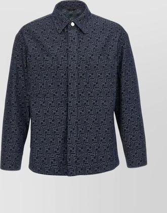 Fendi denim overshirt long sleeves all-over pattern