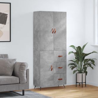 Berkfield Home Highboard Concrete Grey 69.5x34x180 cm Engineered Wood