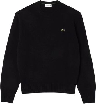 Lacoste Wollen trui met ronde hals - Heren - Truien - Zwart - Maat: 2XL Wol