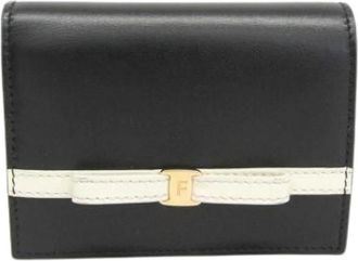 Ferragamo Pre-owned Compact wallet Iy-22 1087 - Dames - Vintage Accessoires - Zwart - ONE Size - Leer - Vintage