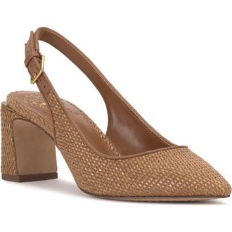 Vince Camuto Hamden Pointed Toe Slingback Pump in Golden Walnut at Nordstrom, Size 6.5