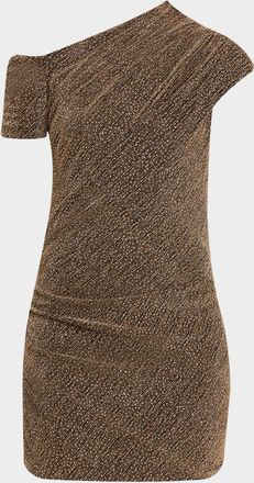 Iro Nalone One-Shoulder Metallic Strass Mini Dress